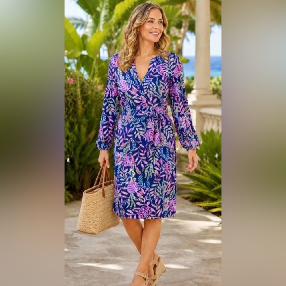 Lilly Pulitzer Kierna Midi Dress in “Oyster Bay Navy You’ve Been Spotted”